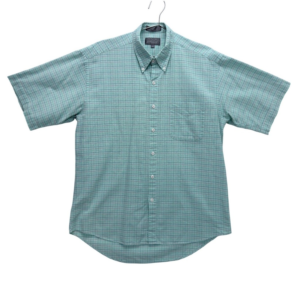Lord & Taylor Mens Button Down Shirt M Plaid Oxford Preppy